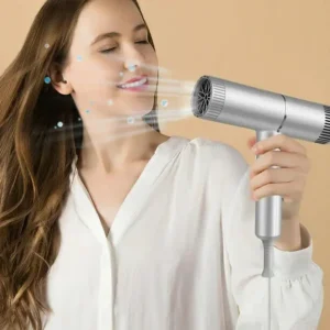 Fast-drying Blue Light Power Hair Dryer in use high power hair dryer with blue light