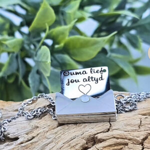 Custom Engraved Envelope Necklace
