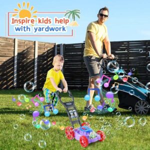 Children Interactive Musical Bubble Lawn Mower Push-Along Toy